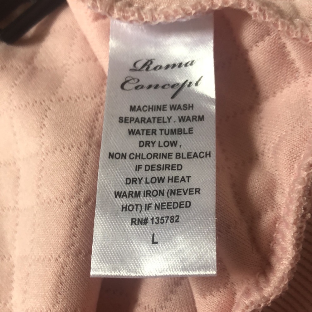 NWOT letterman style jacket, pink & white - Picture 3 of 4